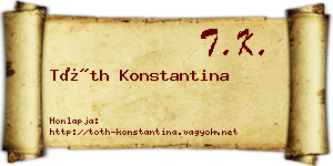 Tóth Konstantina névjegykártya
